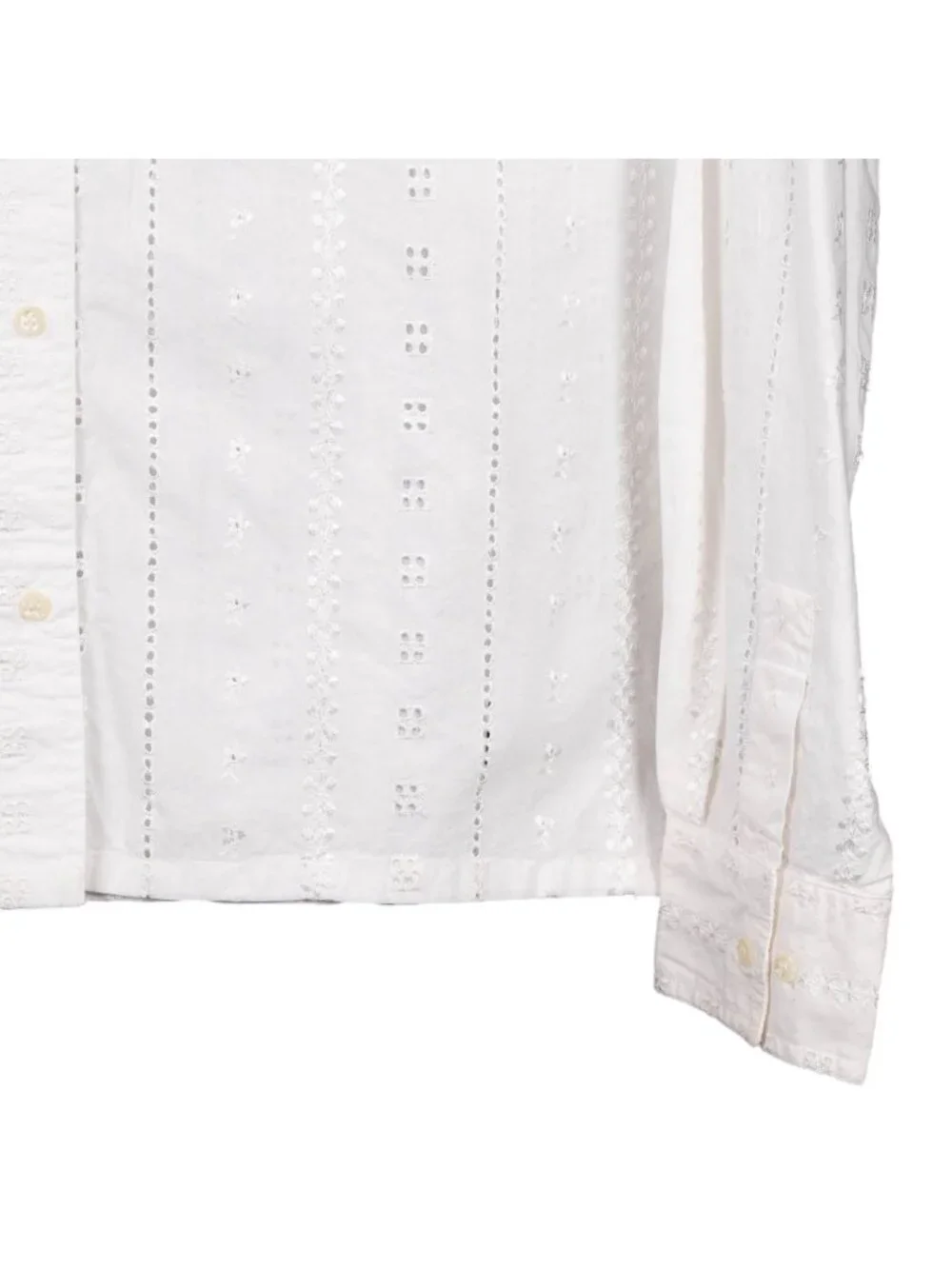 White Stag Eyelet Button Up Shirt L 12 14 Womens VTG NEW White Cotton Collared